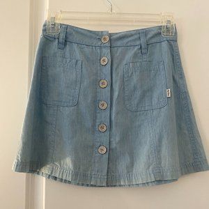 denim mini skirt